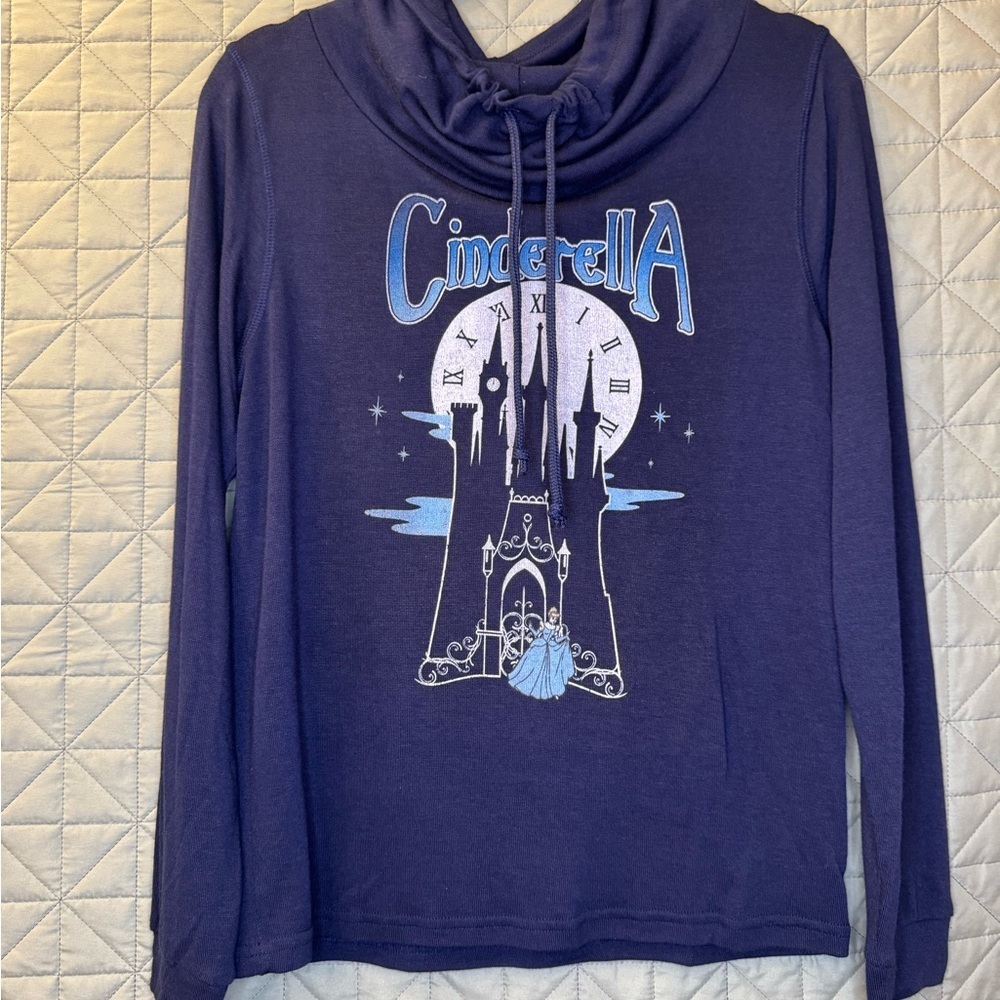 Disney Princess Til Midnight Women’s long sleeve Cowl Neck Pullover T-Shirt